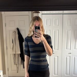 Striped V-Neck Sweater